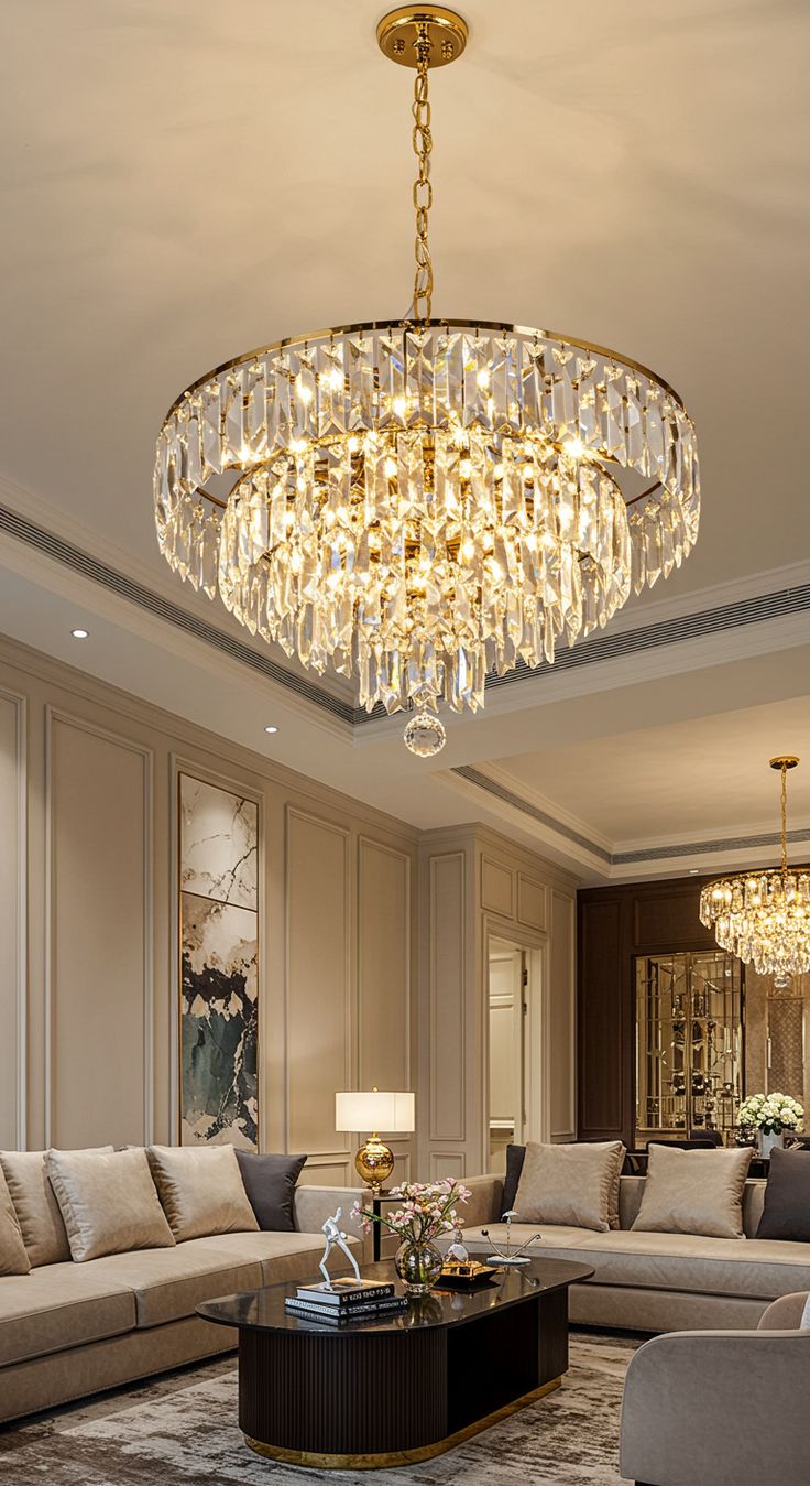 Crystal chandelier lighting fixture