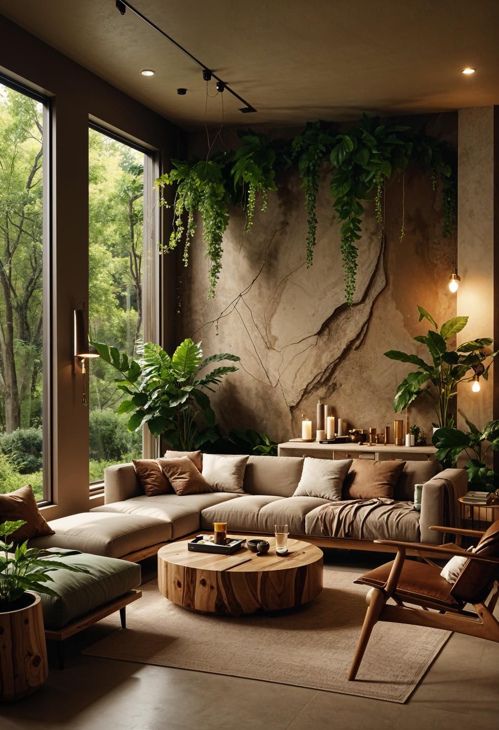 Rustic decor style with natural elements