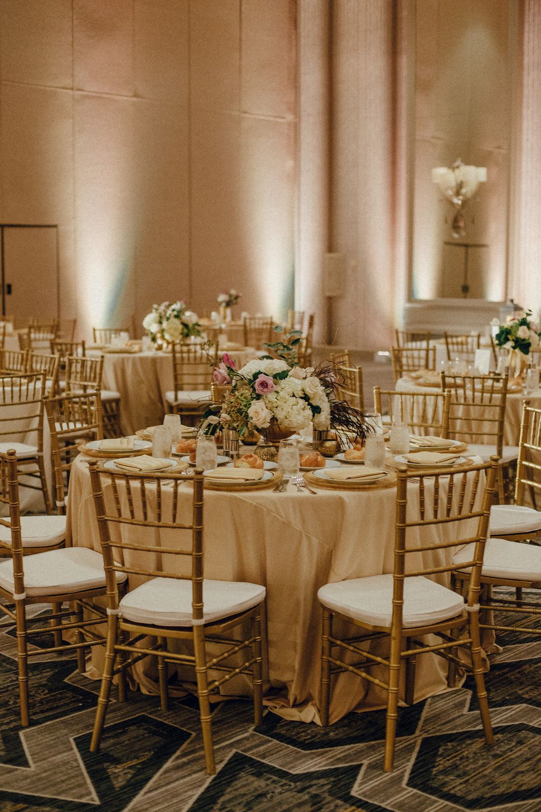 Gold chiavari chairs set